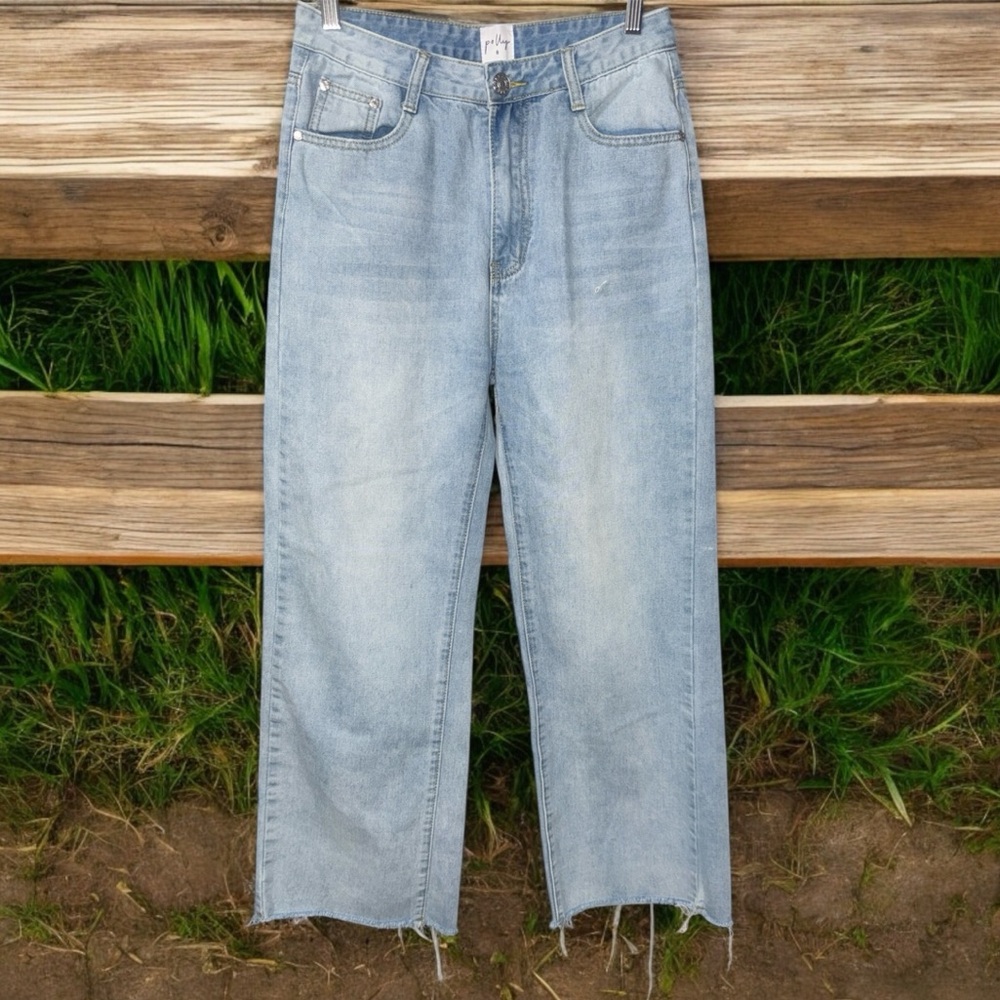 POLLY High waist wide leg 100% Cotton Jeans Size 10‎